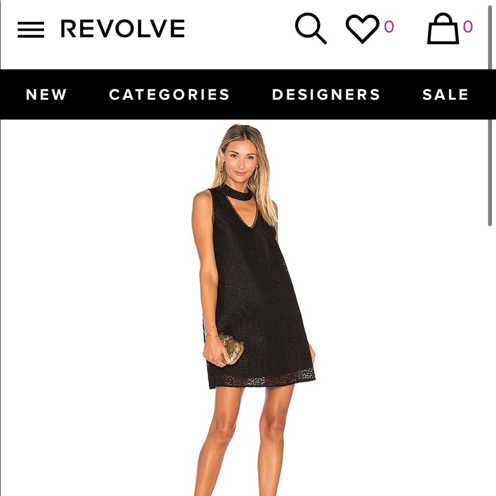 Lucy Paris Alexa V Neck Black Lace Dress